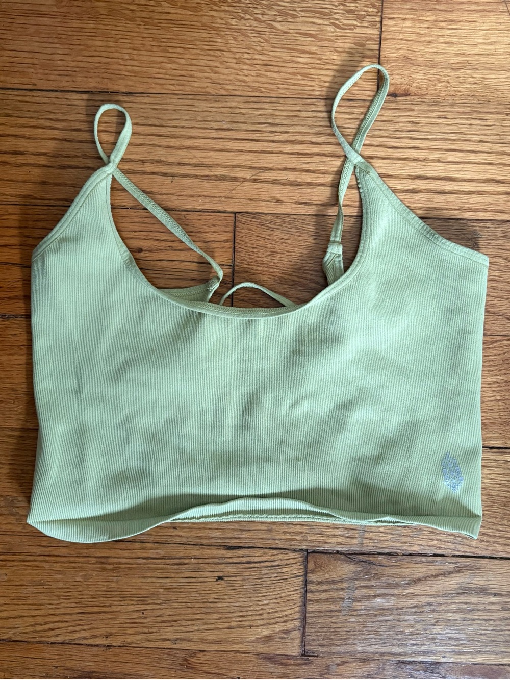 FP Movement by Free People Light Green Ribbed Crop Tank